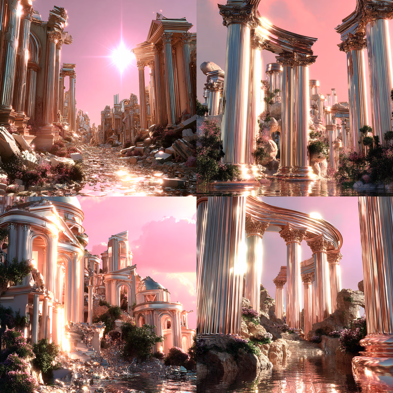 elaborate ruins done in the style of giovanni battista piranesi